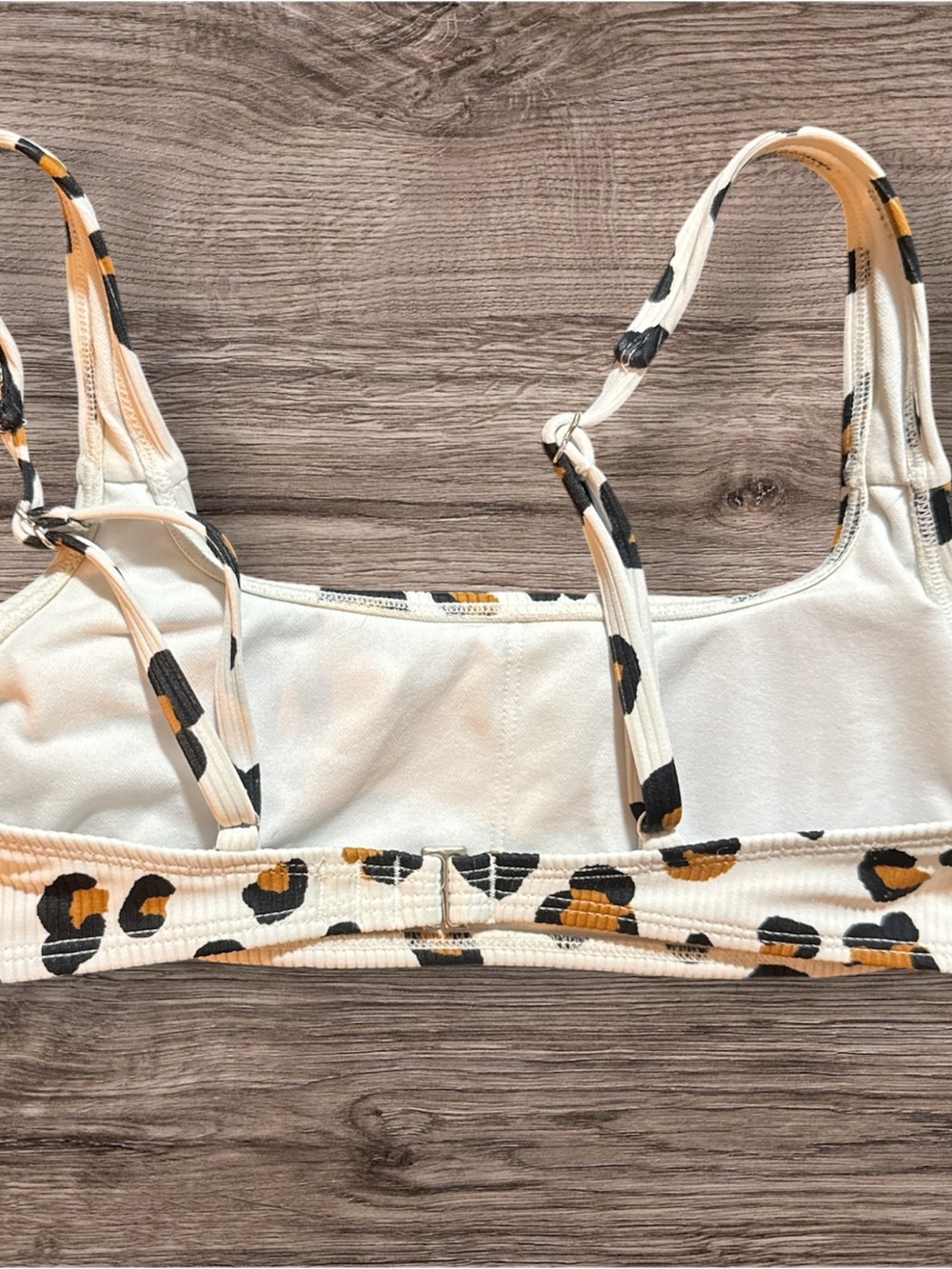 Leopard Print Ribbed Bikini Top - Picture 2 of 3